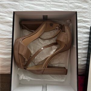 Elegant Tan Women's Platform Heels